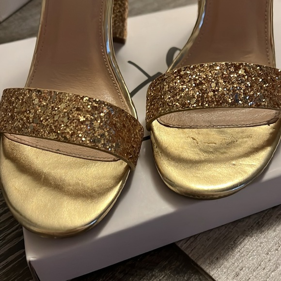 J.Adams Shirley Gold Glitter Heels - Picture 4 of 6